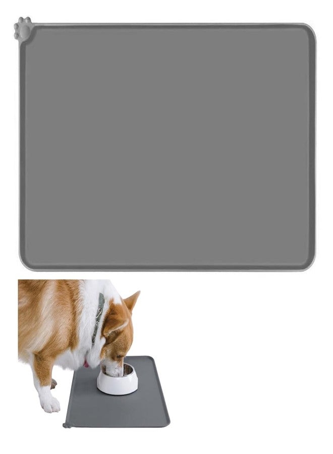 KARTUNBOX Pet Food Silicone Bowl Mat, Non-Slip Waterproof Mat, Dog Cat Food Mat with Raised Edges, Dog Cat Water Bowl Placemats, Dog Cat Feeding Mats - Image 1
